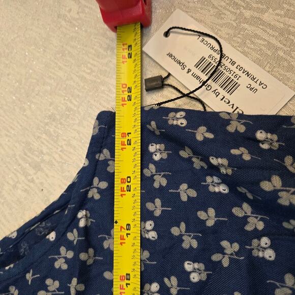 Velvet by Graham & Spencer Catrina Blue Spruce floral tank Resort wear Vacation - Picture 5 of 7